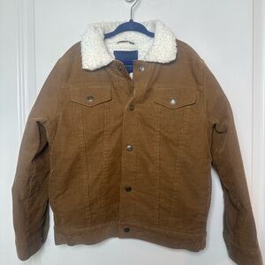 Janie and Jack Corduroy Sherpa Fleece Lined Button Up Trucker Jacket, Size 5/6